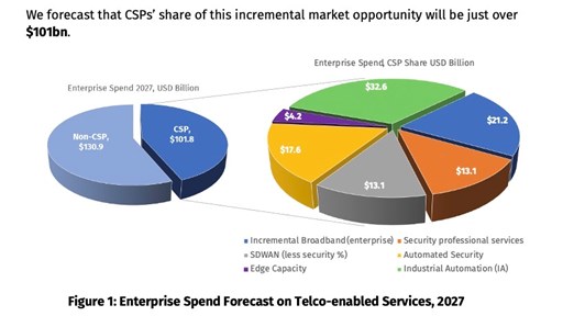 Source: Telecom’s $100B Enterprise Opportunity, Appledore Research.