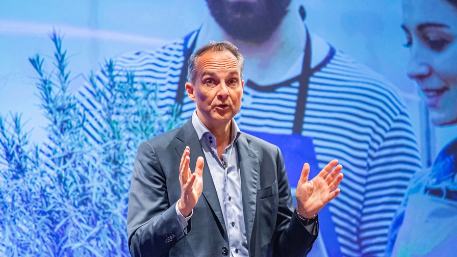 Bas Burger, CEO of BT Business, giving a keynote speech at BT’s Sustainability Festival held at Adastral Park in September 2023. Bas Burger, CEO of BT Business, giving a keynote speech at BT’s Sustainability Festival held at Adastral Park in September 2023.