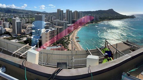 Blue Danube BeamCraft Installation on Waikiki Beach Hawaii (Photo: Business Wire)