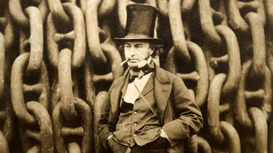 Isambard Kingdom Brunel standing in front of some Victorian communications infrastructure. Isambard Kingdom Brunel standing in front of some Victorian communications infrastructure.