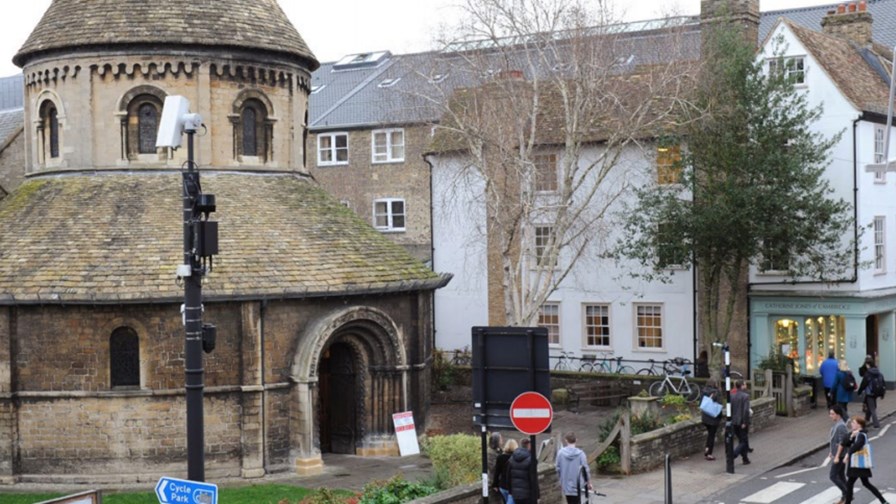 Spot the technology. Discrete small cell deployment in Cambridge England’s medieval city centre Source: CCS Spot the technology. Discrete small cell deployment in Cambridge England’s medieval city centre Source: CCS