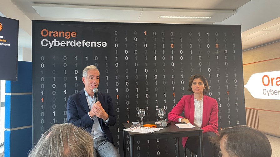 Hugues Foulon, CEO of Orange Cyberdefense (left) and Christel Heydemann, Orange Group CEO (right).