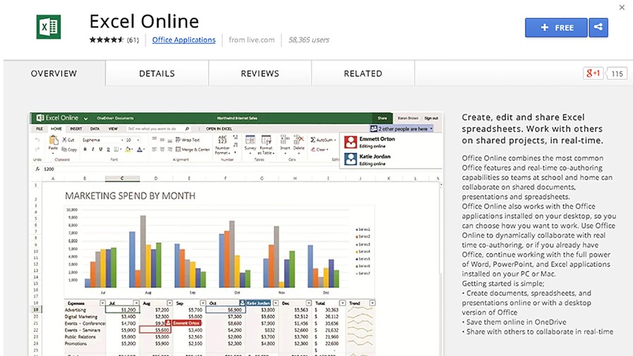 Microsoft Excel for Chrome OS