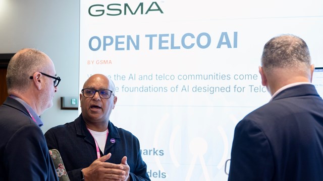 The GSMA's Naresh Chouhan discusses the work of the Open Telco AI initiative on the show floor at the AI-Native Telco Forum 2026.