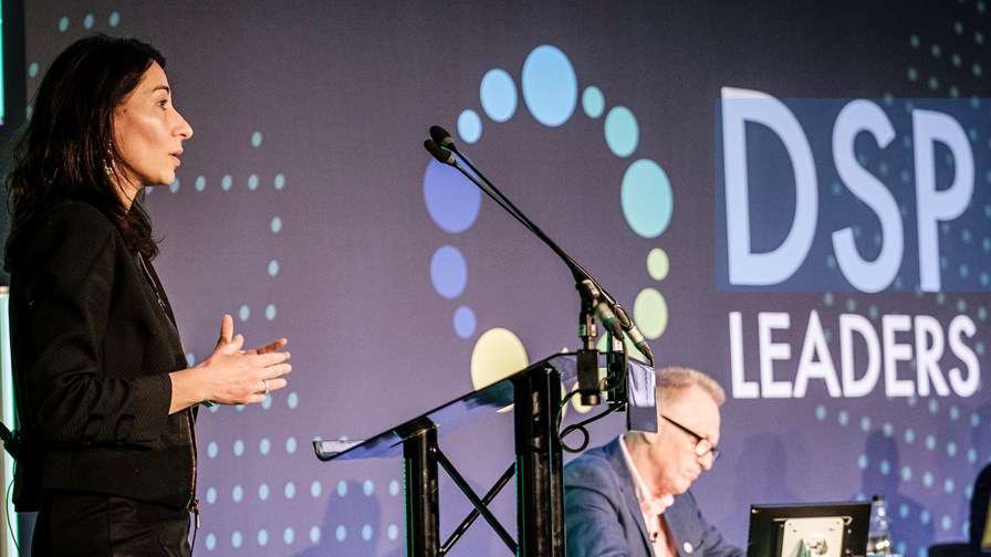 Vodafone UK's head of infrastructure and energy, Francesca Serravalle, delivers her opening address at the DSP Leaders World Forum 2024. Vodafone UK's head of infrastructure and energy, Francesca Serravalle, delivers her opening address at the DSP Leaders World Forum 2024.
