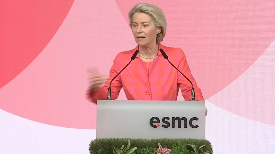 EC president Ursula von der Leyen spells out the benefits to Europe of the ESMC joint venture's chip fab plans. EC president Ursula von der Leyen spells out the benefits to Europe of the ESMC joint venture's chip fab plans.