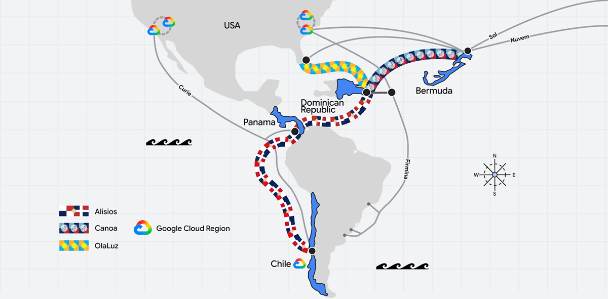 Google Cloud unveils three new subsea cables to connect the Americas