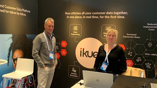 Ikue's chief business development officer Stuart Stoddart and CEO, CTO and co-founder Bronwyn Stoddart on the DTW2022 show floor.