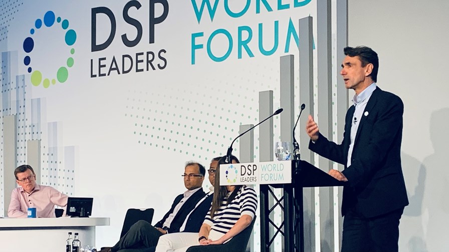 Juan Carlos Garcia Lopez, SVP of Technology Innovation and Ecosystem at Telefónica, delivers his DSP Leaders World Forum address.