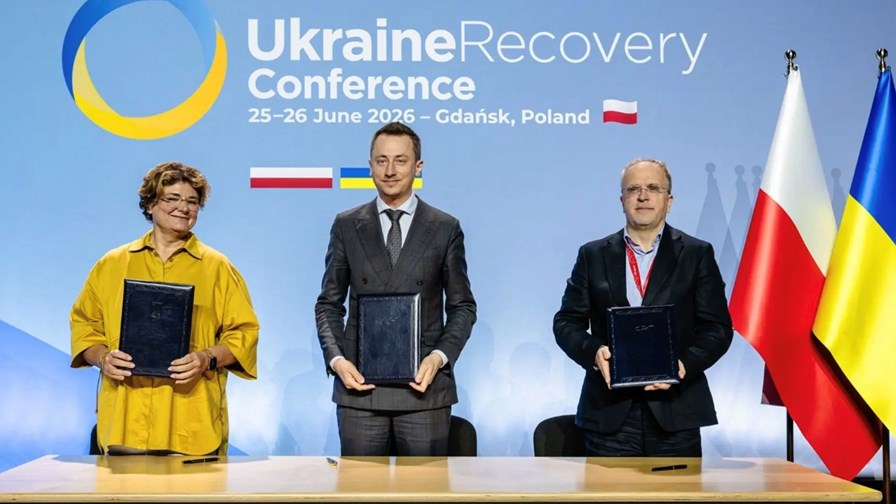 Left to right: Marine Babayan, chief corporate affairs officer at Veon; Oleksii Sobolev, Ukraine's minister of economy of Ukraine; and Oleksandr Komarov, president of Kyivstar Group.