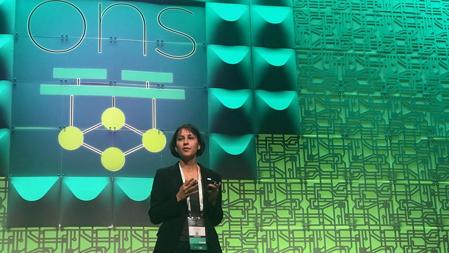 Sylvia Ratnasamy, CTO, Nefeli Networks introduces Lean NFV at ONS © TelecomTV Sylvia Ratnasamy, CTO, Nefeli Networks introduces Lean NFV at ONS © TelecomTV