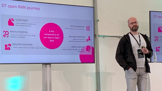Deutsche Telekom's Petr Ledl outlines the operator's six steps towards Open RAN at the i14y summit in Berlin. 