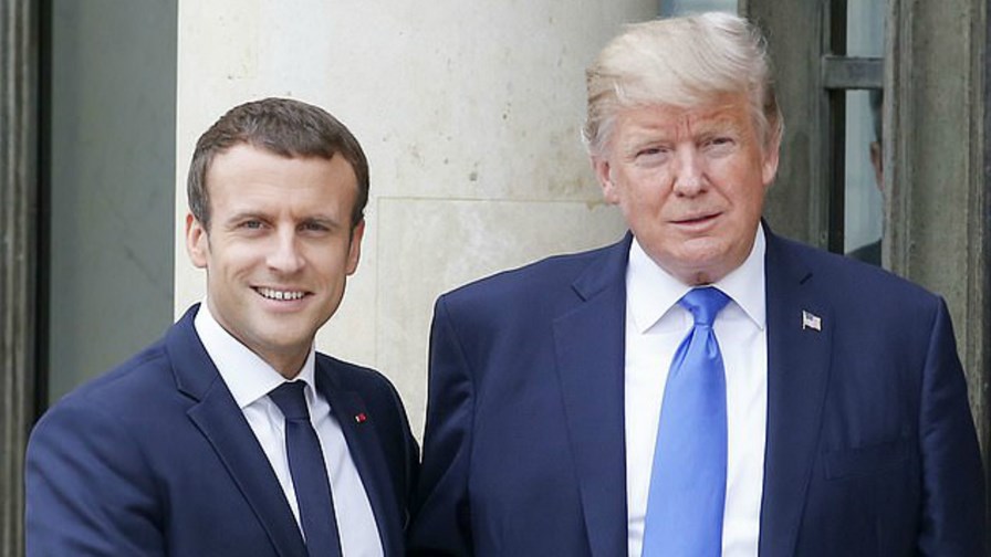 In happier times - Presidents Macron and Trump:   via Flickr © drcarmen Public Domain