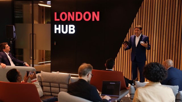 Massimo Peselli, chief revenue officer for global enterprise and public sector at Verizon Business, at the company’s launch of upgraded London Hub, 2023.