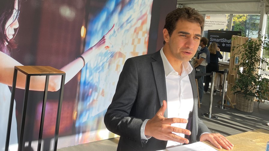 Michaël Trabbia, Orange technology and innovation officer, at the Orange Research and Innovation Exhibition 2022 in Paris, France.