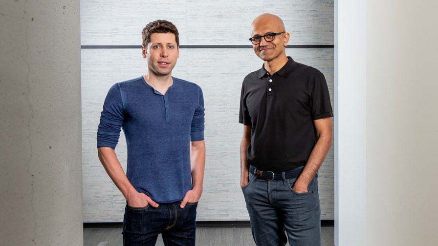 Sam Altman, CEO of OpenAI (left), and Microsoft CEO Satya Nadella.    Source: Microsoft