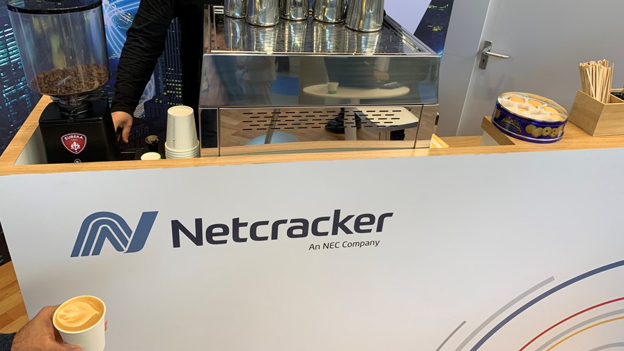 An example of the award-winning coffee and the enabling hardware on the Netcracker booth at DTW 2022.