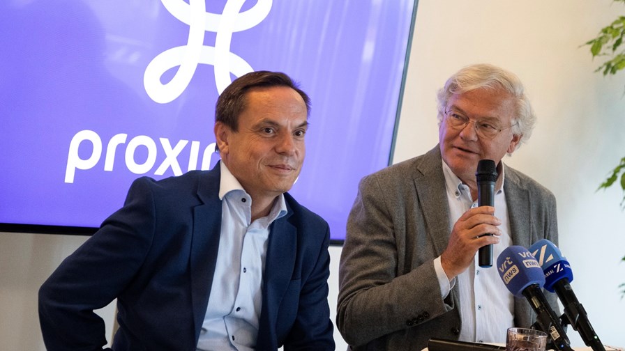 Stijn Bijnens (left), the new CEO at Proximus, with the telco's chairman Stefaan De Clerck.