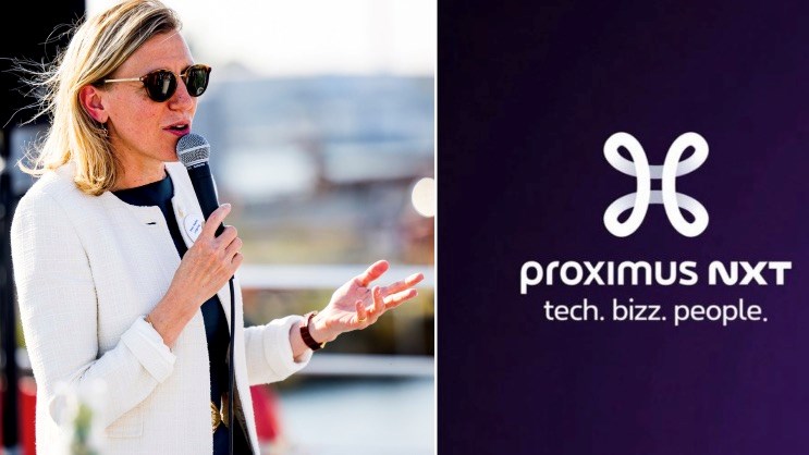  Anne-Sophie Lotgering, enterprise market lead at Proximus, and the new brand and logo of Proximus’s business arm - Proximus NXT
