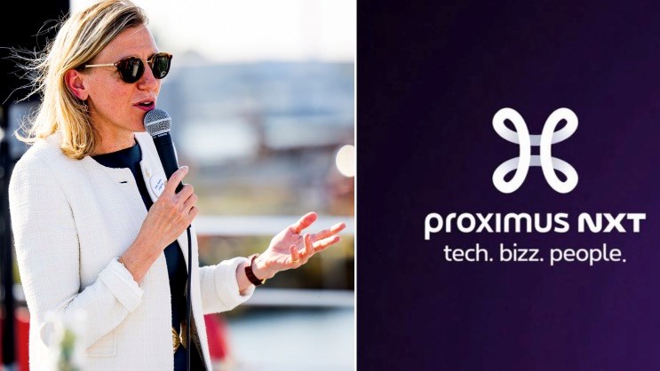 Anne-Sophie Lotgering, enterprise market lead at Proximus, and the new brand and logo of Proximus’s business arm - Proximus NXT Anne-Sophie Lotgering, enterprise market lead at Proximus, and the new brand and logo of Proximus’s business arm - Proximus NXT