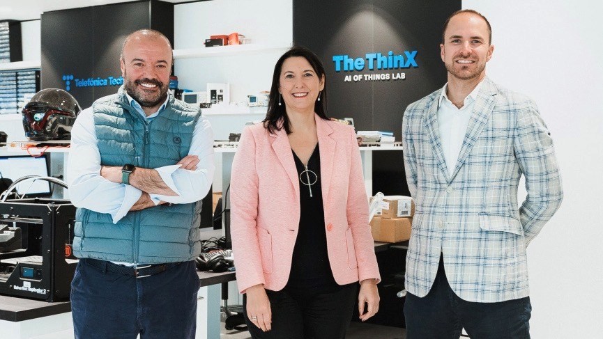 Left to right: Carlos Carazo, CTO of IoT and Big Data at Telefónica Tech; Elena Gil Lizasoain, global director of product and business operations for IoT and Big Data at Telefónica Tech; and Javier Miguélez, President of ARME.