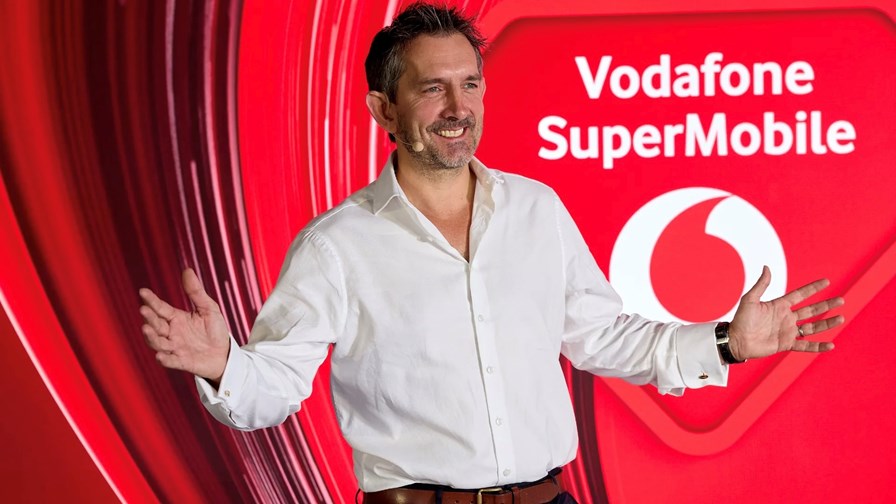 "Our slice is this wide!" - VodafoneThree CEO Max Taylor launches the SuperMobile service.