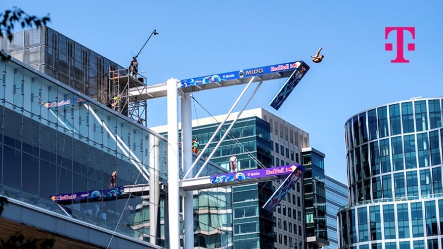 T-Mobile pulled off the country’s first use of 5G network slicing for remote video production on a commercial network at Red Bull’s Cliff Diving event in Boston. T-Mobile pulled off the country’s first use of 5G network slicing for remote video production on a commercial network at Red Bull’s Cliff Diving event in Boston.
