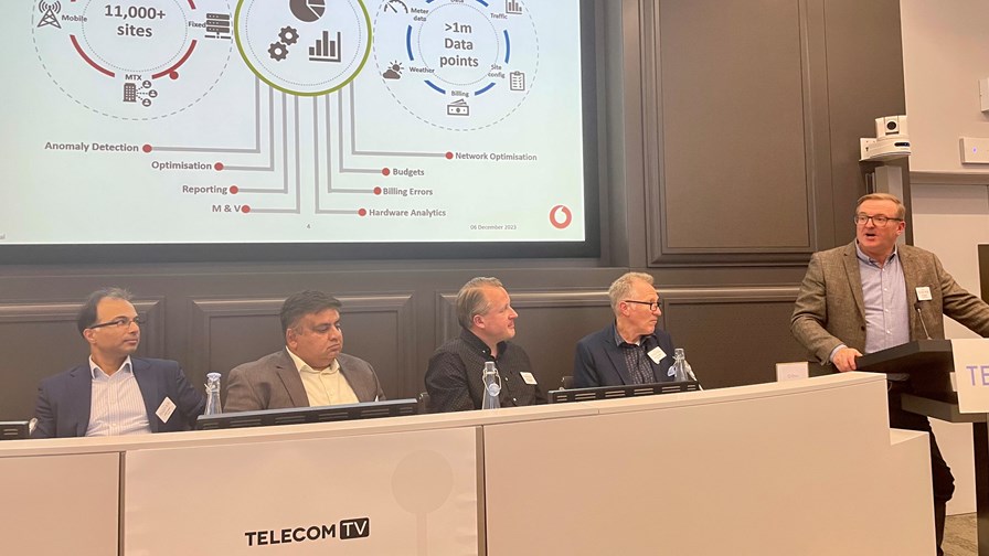 Panel discussion, 'Using AI to help with energy efficiency', at the Telcos & AI event. Source: TelecomTV