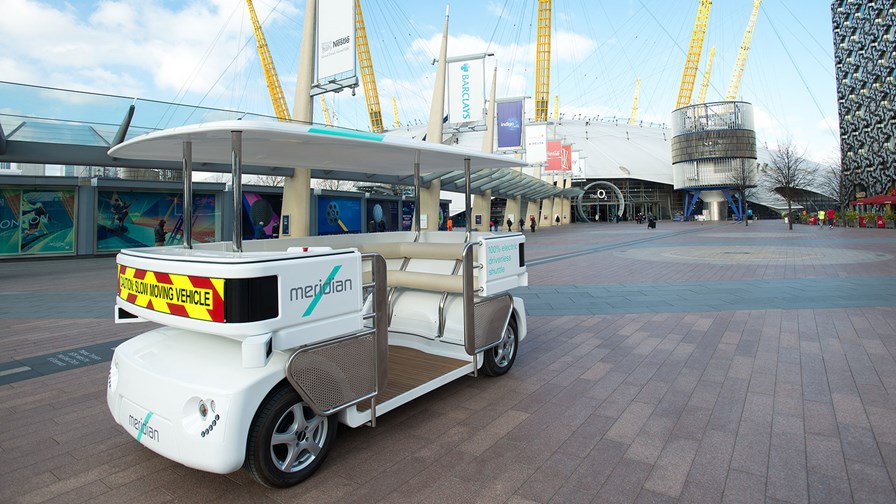 Driverless shuttle at the London GATEway project © DfT