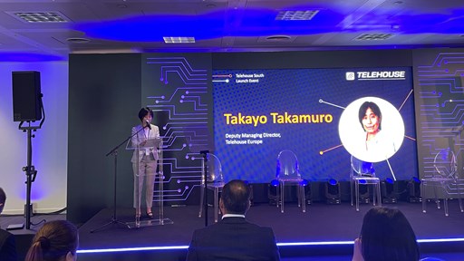 Takayo Takamuro, deputy managing director of Telehouse Europe, at the opening of Telehouse South in London.
