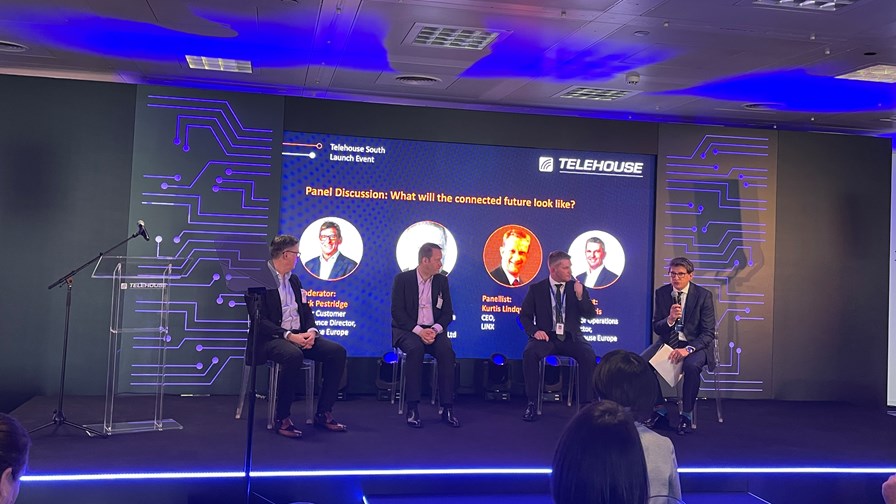 Panel discussion at the opening of Telehouse South in London. Panel discussion at the opening of Telehouse South in London.