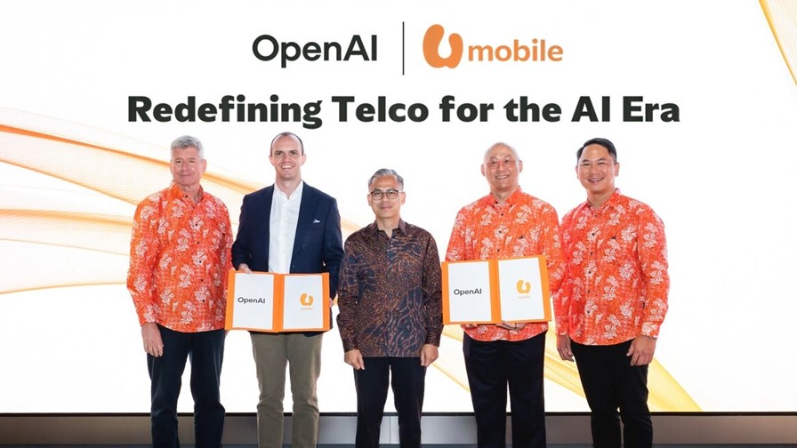 L to R: Neil Tomkinson, CIO, U Mobile; Fred Groen, Head of Mid-Market GTM, Asia Pacific, OpenAI; Yang Berhormat Dato’ Seri Fahmi Fadzil, Malaysia's Minister of Communications; Wong Heang Tuck, CEO, U Mobile; and  Woon Ooi Yuen, CTO, U Mobile.