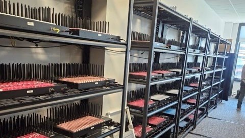 Some of the SIM farm equipment confiscated by the US Secret Service near New York City. 