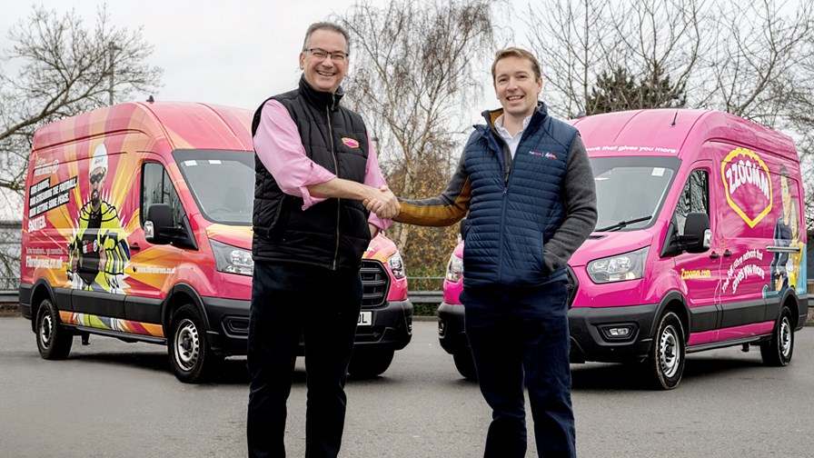 Matthew Hare, CEO of Zzoomm (left) shakes on the merger deal with James Warner, CEO of FullFibre. Matthew Hare, CEO of Zzoomm (left) shakes on the merger deal with James Warner, CEO of FullFibre.